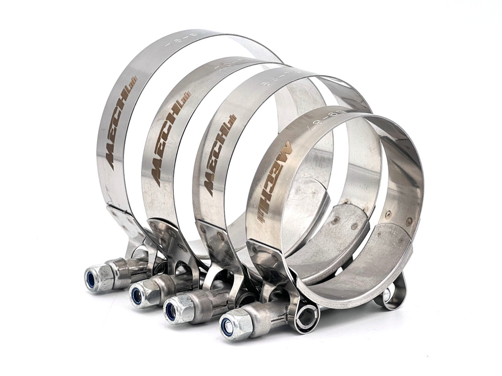 2 Fascette A T PATIKIL Per Tubi Intercooler 122-130 Mm - Acciaio Inox 304 Con Cuscinetto In Gomma - Per Auto E Industria