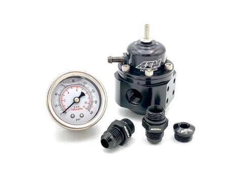 AEM 25-302BK regolatore pressione benzina (+ raccordi AN6 e manometro)