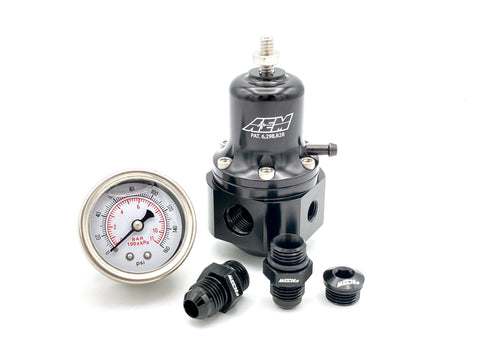 AEM 25-305BK regolatore pressione benzina (+ raccordi AN6 e manometro)